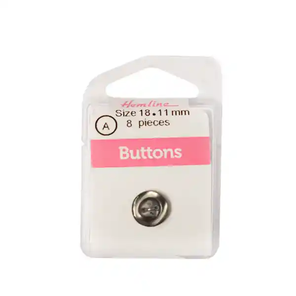 Botón Plástico Gris Brillante 11mm 8 D Hb02418.25 11mm 8