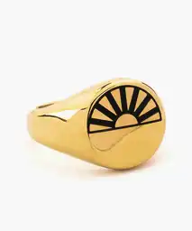 Anillo Acero Inoxidable Sol Dorado 8 Lounge