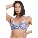 Bikini Estilo Sostén Torcido Copa C Estampado Celeste T. 44 Samia