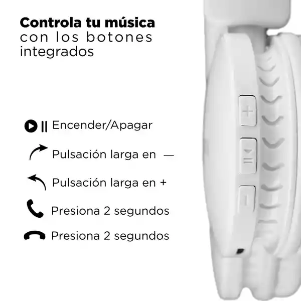 Audífonos de Diadema Inalambrico Mod V4 Blanco Miniso