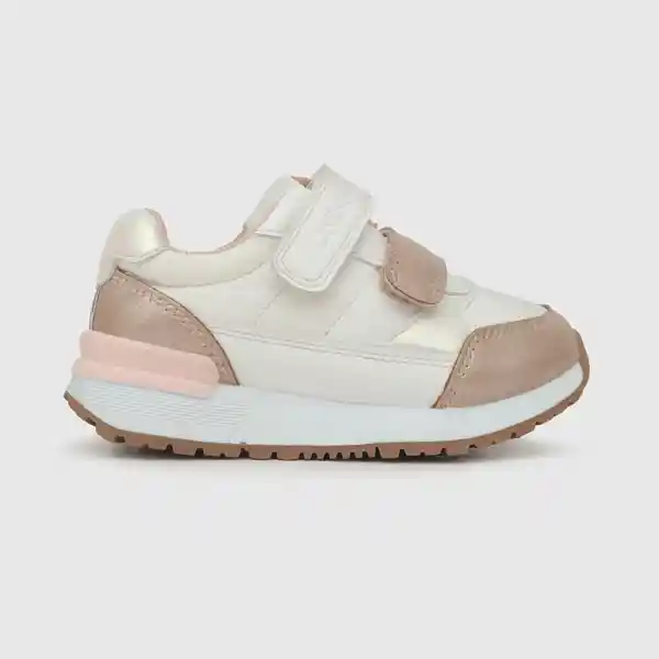 Zapatillas Para Niña 2 Velcros Jogging Blanca Talla 21 Colloky