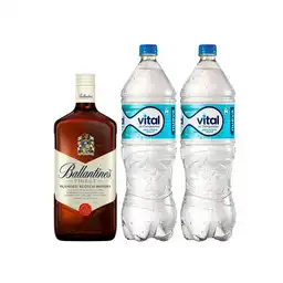 Combo Ballantines Whisky Finest Blended Scotch Vital Agua Minera