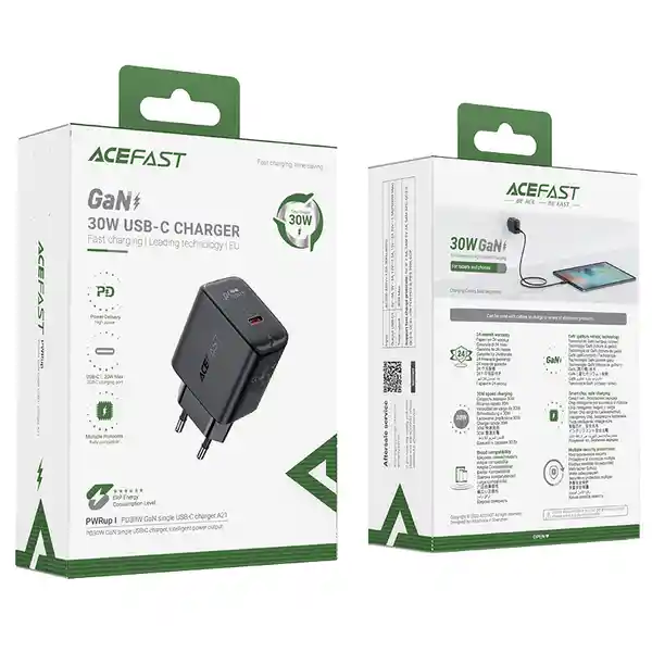 Acefast Cargador 30W Gan 1 Usb-C Certificado Mfi (A21PD)