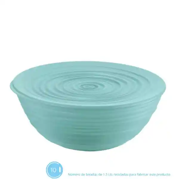 Contenedor Con Tapa Verde Aqua Colección Tierra 25 cm