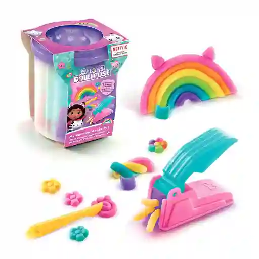 Gabbys Dollhouse Juego my Rainbow Dough Pot - GAB 018