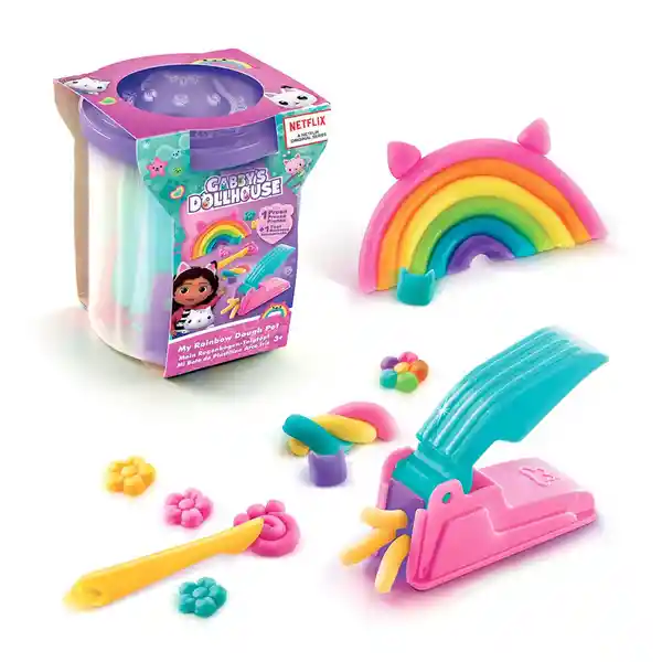 Gabbys Dollhouse Juego my Rainbow Dough Pot - GAB 018