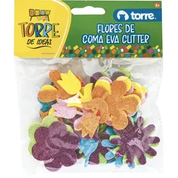 Torre Flores de Goma Eva Glitter