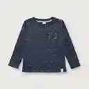 Polera Esencial Manga Larga de Niño Navy Talla 6M Opaline