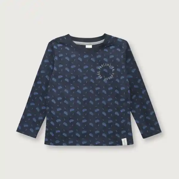 Polera Esencial Manga Larga de Niño Navy Talla 6M Opaline