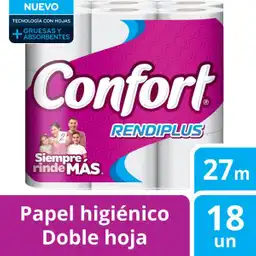 Confort Papel Higiénico Doble Hoja Rendiplus