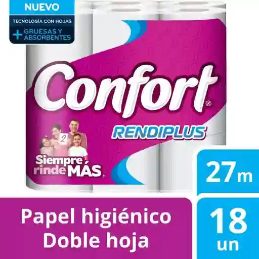 Confort Papel Higienico Doble Hoja Rendiplus