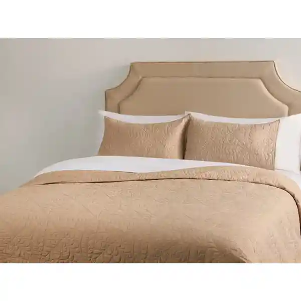 Cubrecama Floral 2 Plazas Taupe Ripley Home