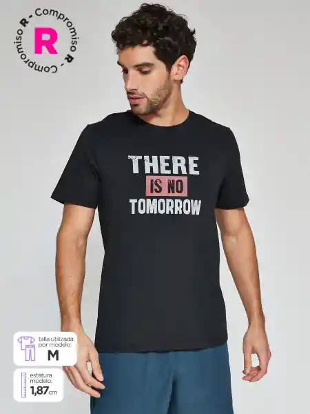 Revup Polera Manga Corta Navid Hombre Negro L SS25