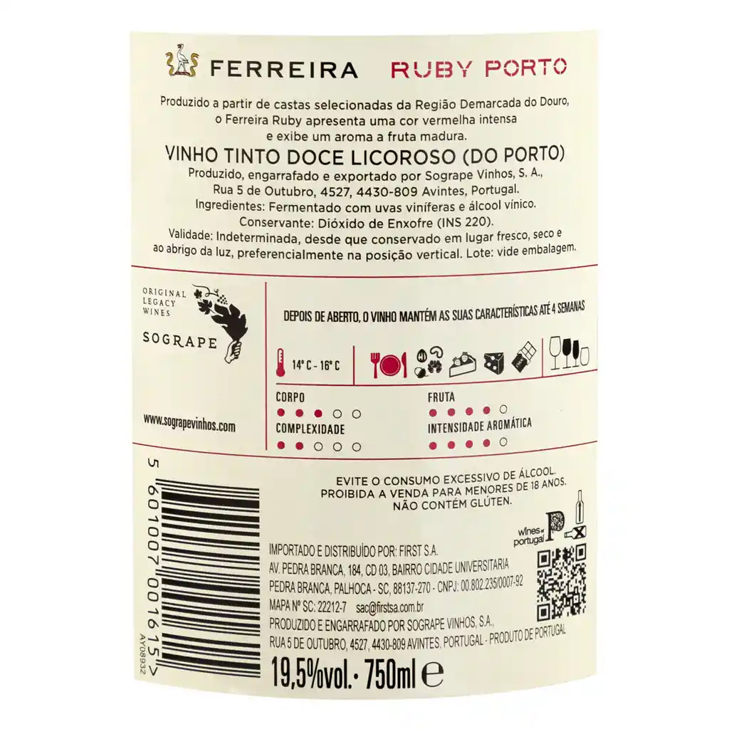 Ferreira Ruby Vino Tinto de Oporto 