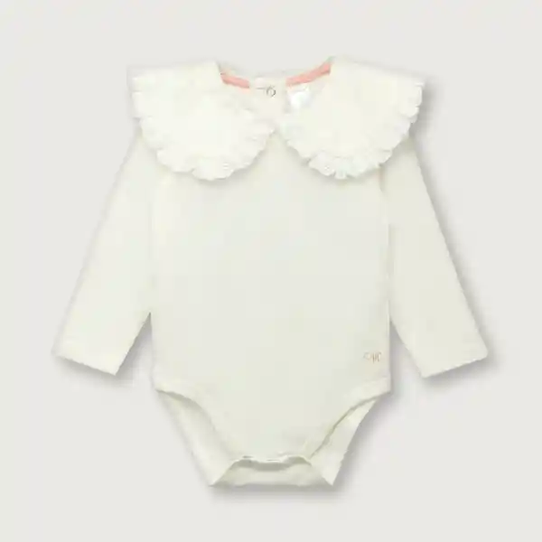 Body Cuello Bobo de Niña Blanco Talla 9M Opaline