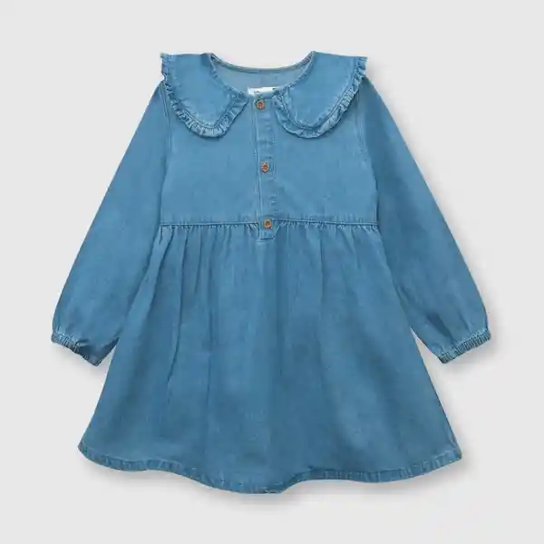 Vestido de Bebé Niña de Mezclilla Light Denim Talla 36M Colloky