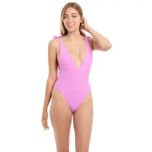 Traje de Baño Con Liso Morado Talla M Samia