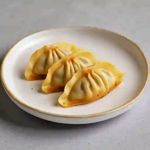 Gyosas de carne con cebollin chino