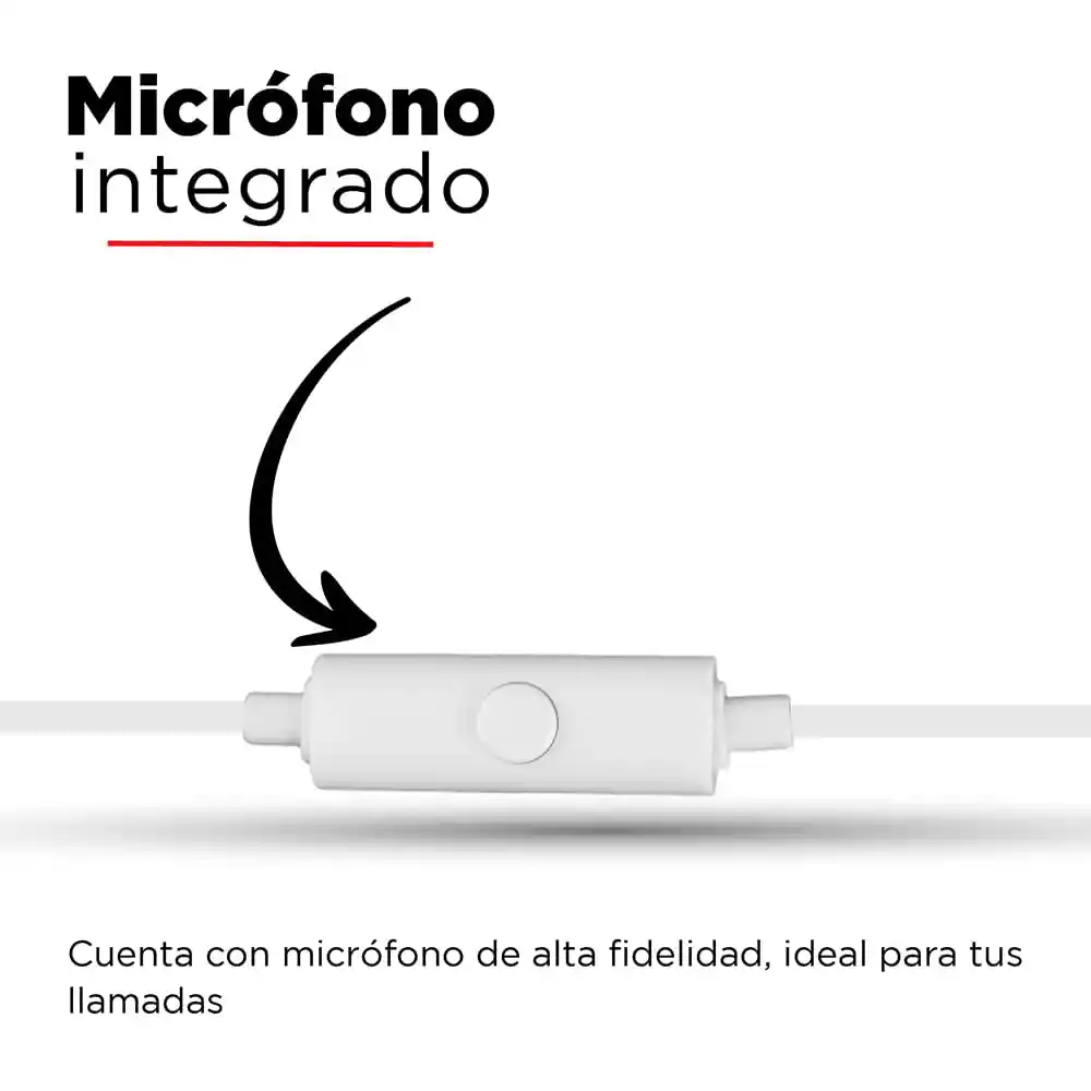 Miniso Audifonos De Cable Blanco 1m