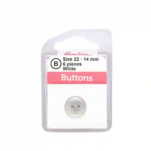 Botón Plástico Básico Blanco Hb00122.01 14 Mm 6