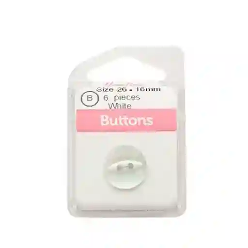 Botón Plástico Ojo De Pez Blanco 16mm 6 D Hb00426.01 16mm 6
