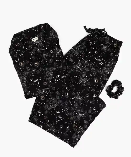 Set Pijama Largo Sideral Black XS Lounge