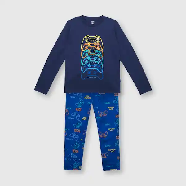 Pijama de Algodón de Niño Color Azul Talla 3A Colloky