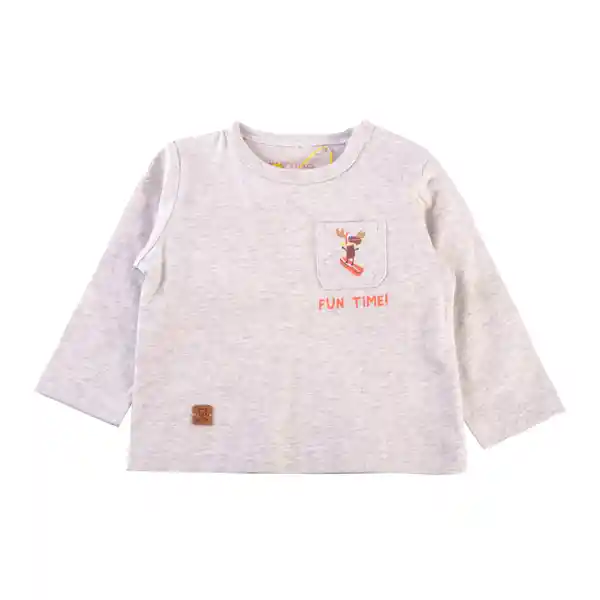 Polera Manga Larga Bebé Niño Beige Talla 3 M Pillin