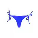 Bikini Calzón Colaless Con Amarras Azul Talla L Samia