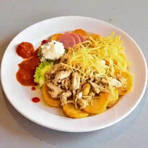 Patacones con pollo