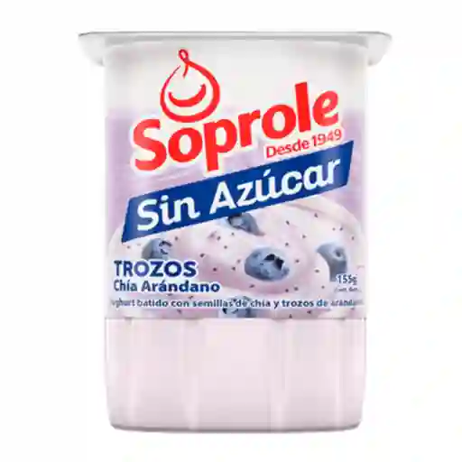 Soprole Yoghurt Sin Azúcar Trozos Chía Arándano 155 g