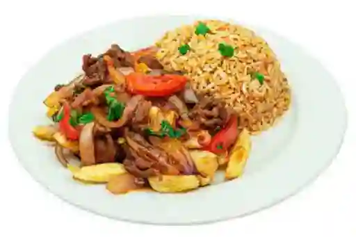 Lomo salteado con arroz chaufa
