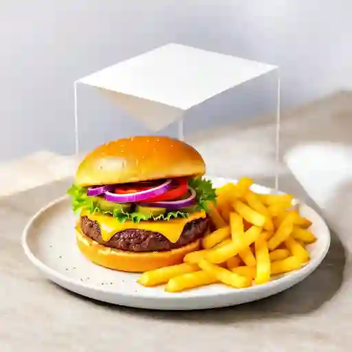 Combo Classic Burger + Papas Fritas Y Bebida