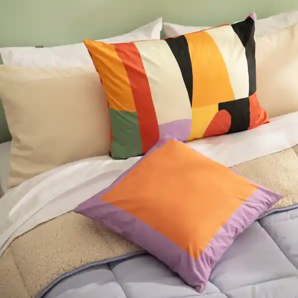 Cojín Con Diseño Naranja 50 x 50 cm Casaideas