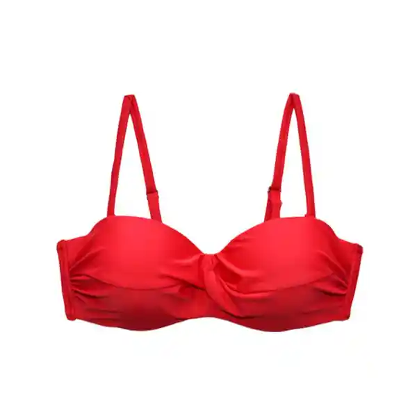 Bikini Estilo Sostén Strapless Color Rojo Talla S Samia