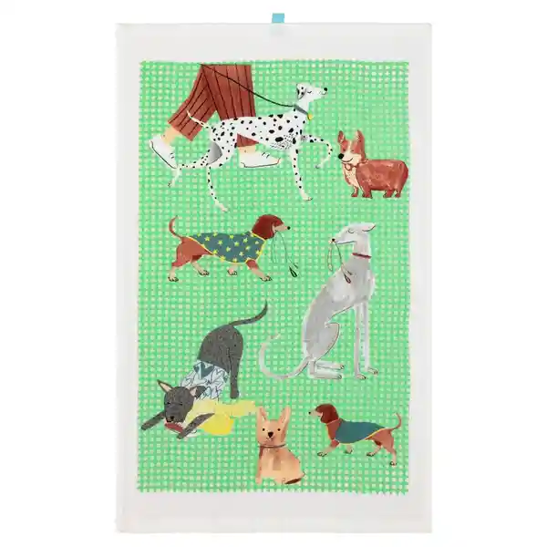 Paño Cocina de Algodón Velour Estampado Verde Casaideas