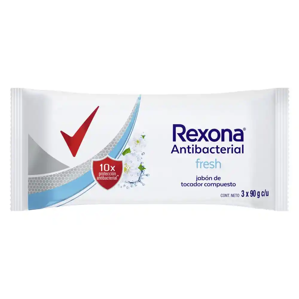 Rexona Jabon Antibacterial En Barra Fresh X 3 Un