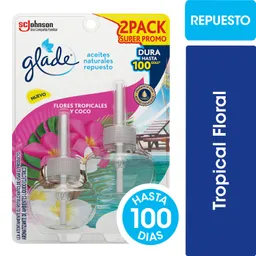 Desodorante Ambiental Glade Aceites Naturales Tropical Floral Repuesto Twinpack 21ml