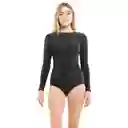 Traje de Baño Manga Larga Negro Brillante Talla XL Samia