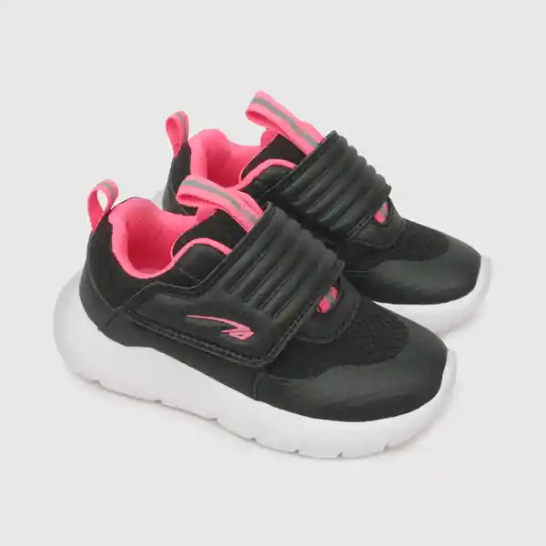 Zapatillas Deportiva de Niña Negro/Rosado Talla 21 Colloky