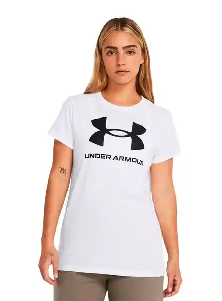 Under Armour Polera W Logo Blanco S 1356305-111