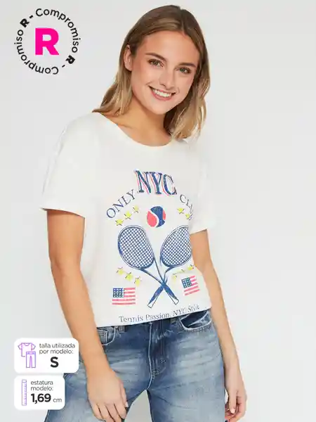 Index Polera Manga Corta Party h c Ess Azure M S25