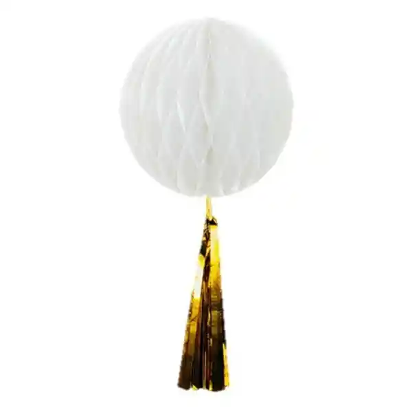 Colgante Panel Blanco Tassel Dorado