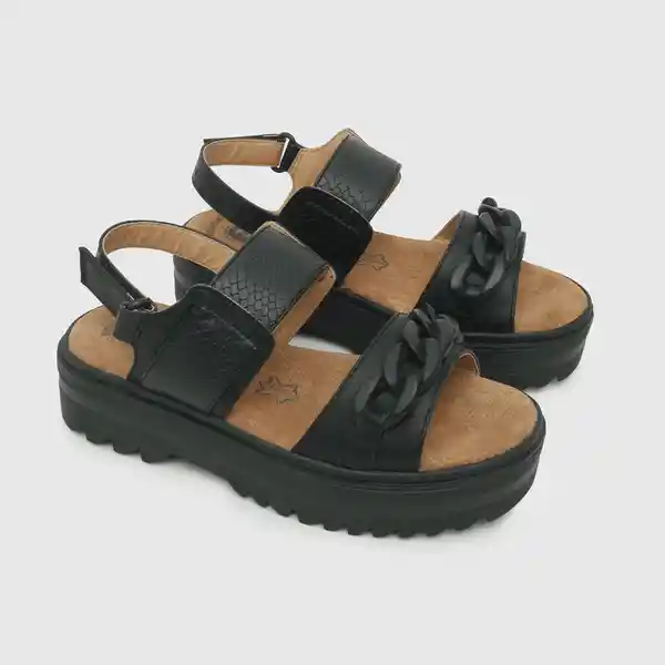 Sandalias Plataforma de Niña Negro Talla 32 Colloky