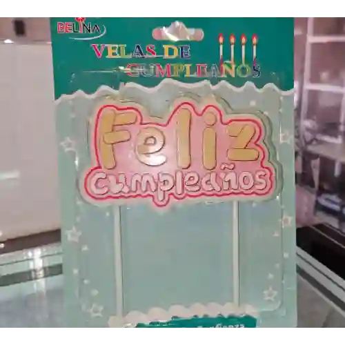 Vela Feliz Cumpleaños Rosado