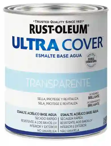 Rust Oleum Esmalte al Agua Ultra Cover Transparente Brillante