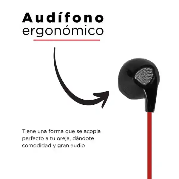 Miniso Audífonos de Cable Clásico Rojo