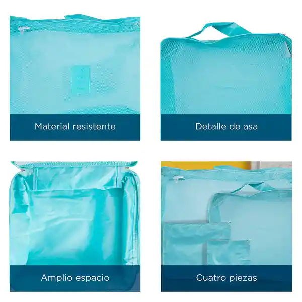 Organizador de Viaje Plegable 4 Espacios Verde Miniso