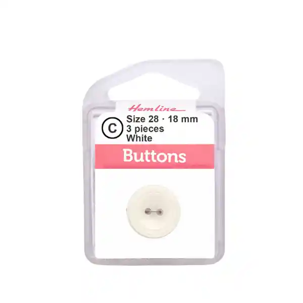 Botón Plástico Borde Doble Blanco 18mm 3 D Hb02528.01 18mm 3
