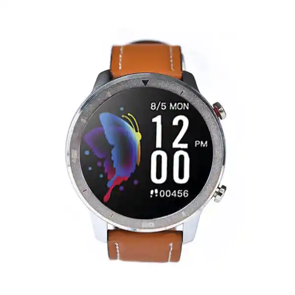 Lhotse Smartwatch Plateado Cuero Café Claro RD7